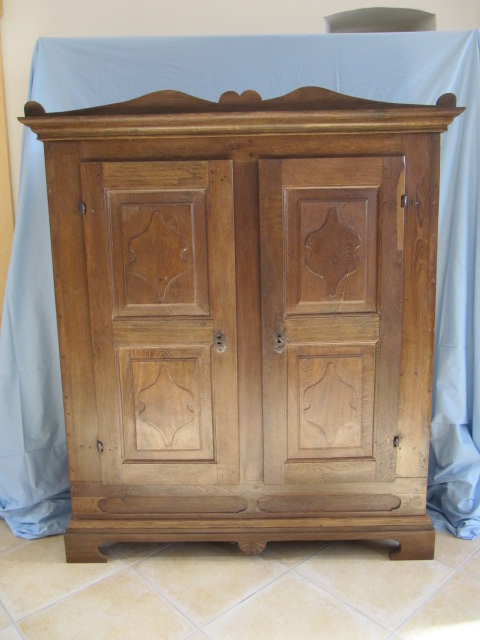 schlichter Biedermeier Eiche Schrank